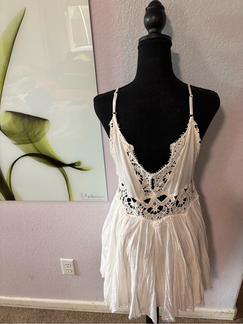 Free People one white boho dress size small - Picture 5 of 7
